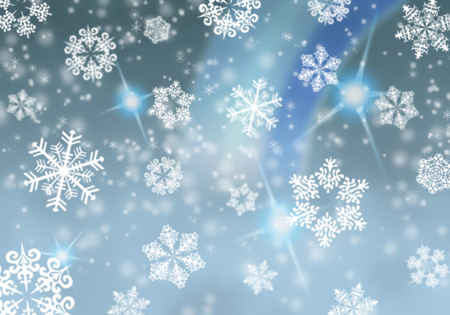 Snowflakes on Blue Background